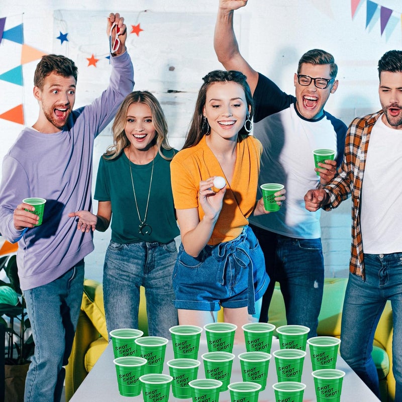 cssopenss 120 pcs Green Plastic Shot Glasses 2 oz green shot cups st. patrick's day shot glasses disposable for drinking Tastings served Snacks Jello Tastings and Samples - Image 5